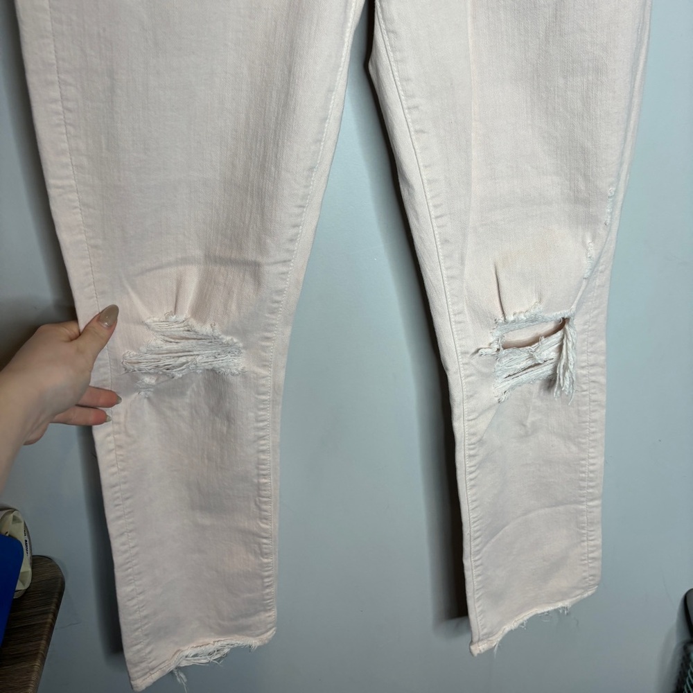 Mother The Rascal Ankle Jeans 27 Soft Pink High Rise Distressed - Picture 5 of 10